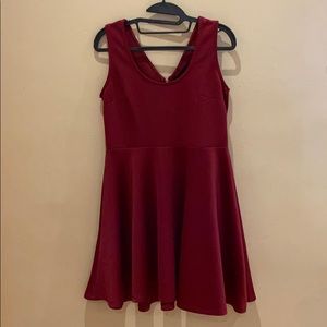 Burgundy a line dress